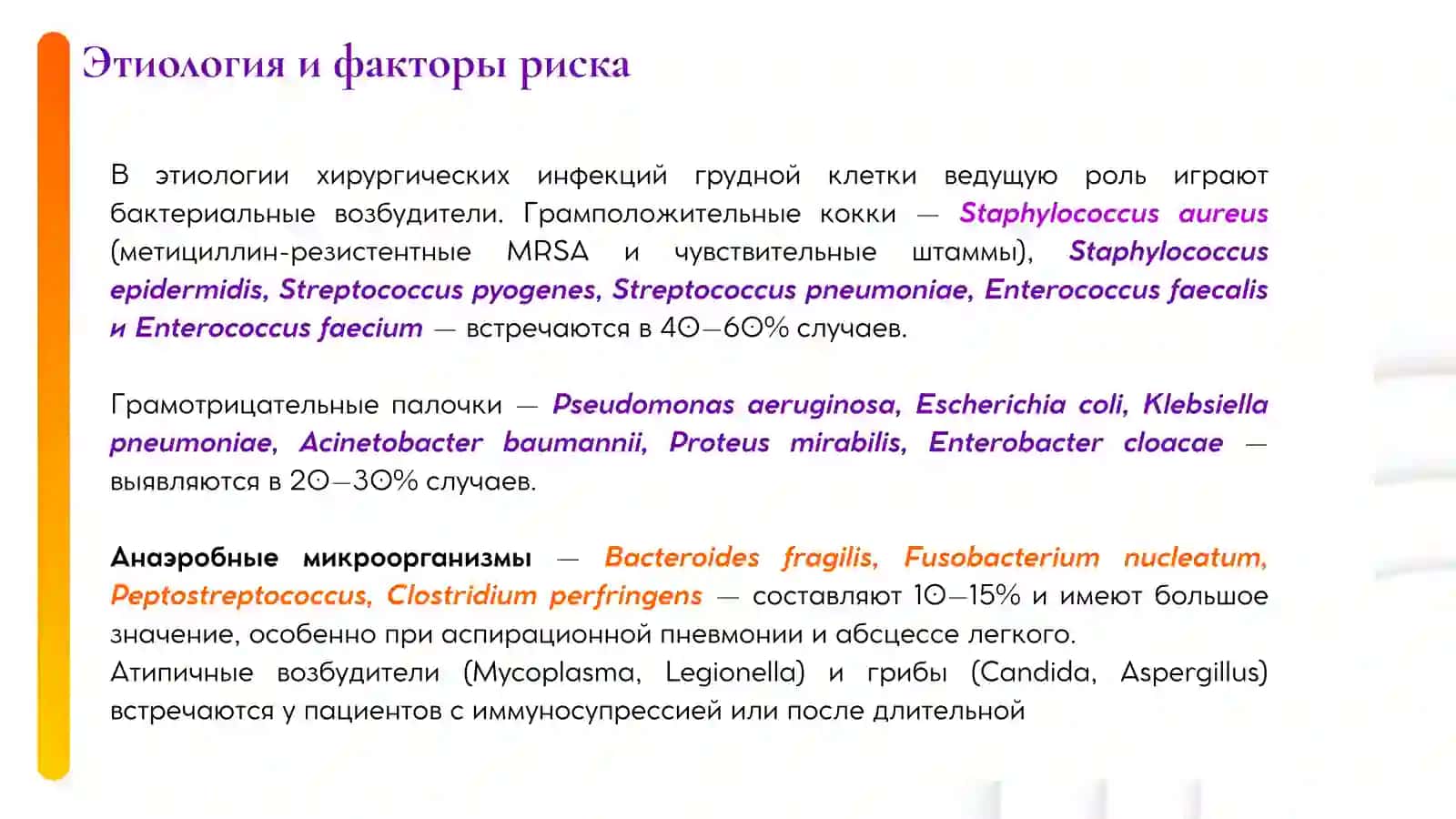 Хирургическая инфекция груднойклетки 4