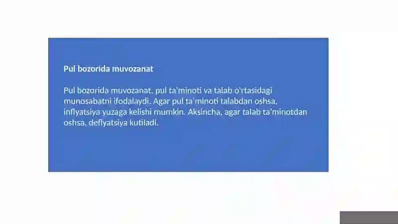 Pul bozoridagi Muvozanat 4