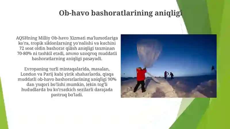 Ob-havo prognozlarining qo'llanilishi 4