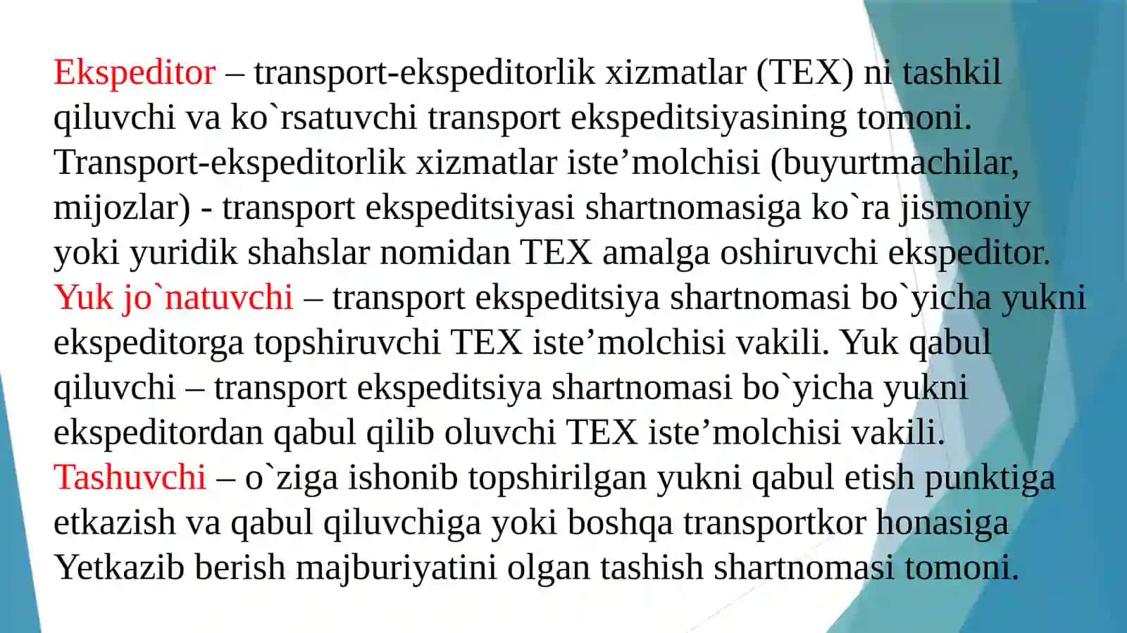 Transport va ekspeditorlik hujjatlari 4