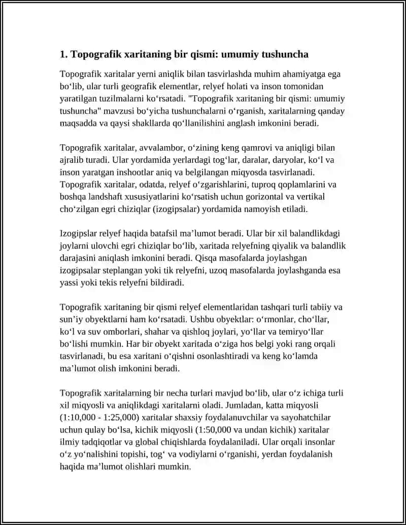 Topografik xaritaning bir qismi 4