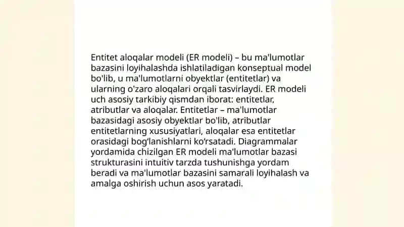 Berilganlar bazasi loyihalash asoslari 4