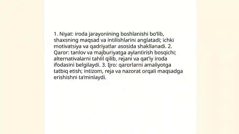 Shaxs va uning irodaviy sohasi 4