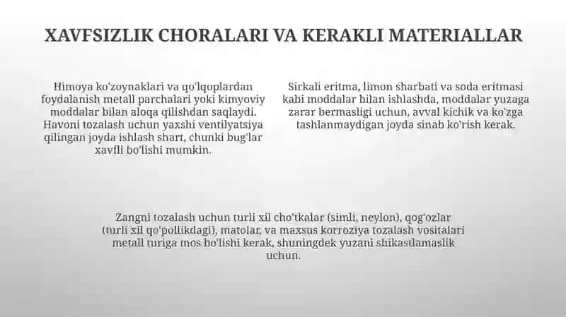 Uyda korroziyani yoʻqotish usullari 4