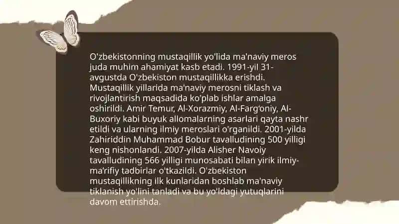 Mustaqillik davri ma'naviyatining shakllanish tarixi 4