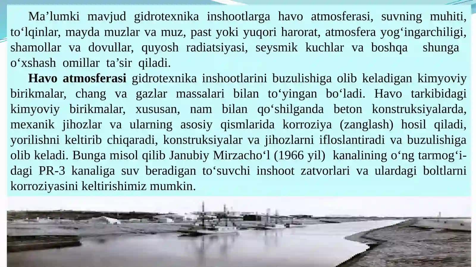 Gidrotexnika inshootlaridan foydalanish 4