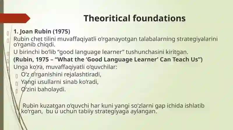 Chet tilini o‘rganish strategiyalari va muloqot strategiyalari 4