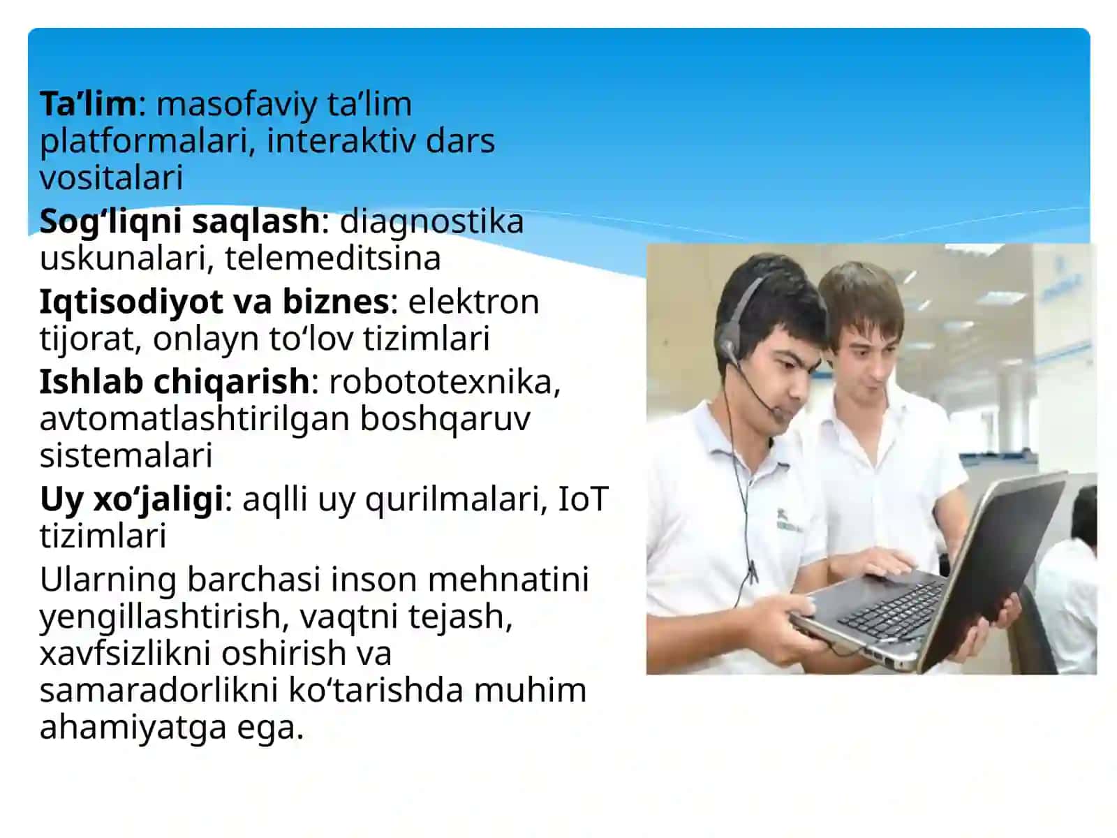 Zamonaviy texnologiyalarni o'rganish va taqqoslash 4