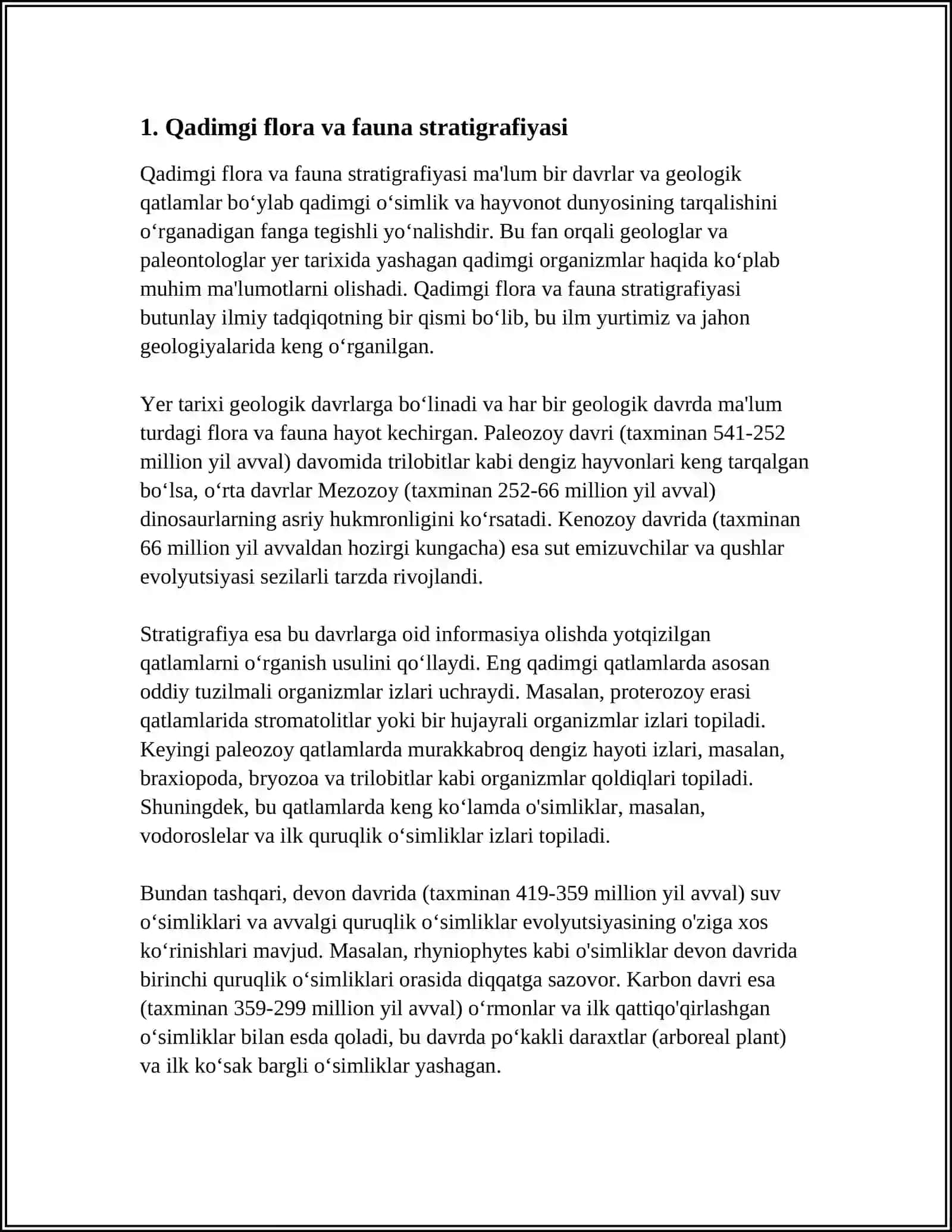 FLORA VA FAUNA GURUHLARINING STRATIGRAFIK AHAMIYATI 4