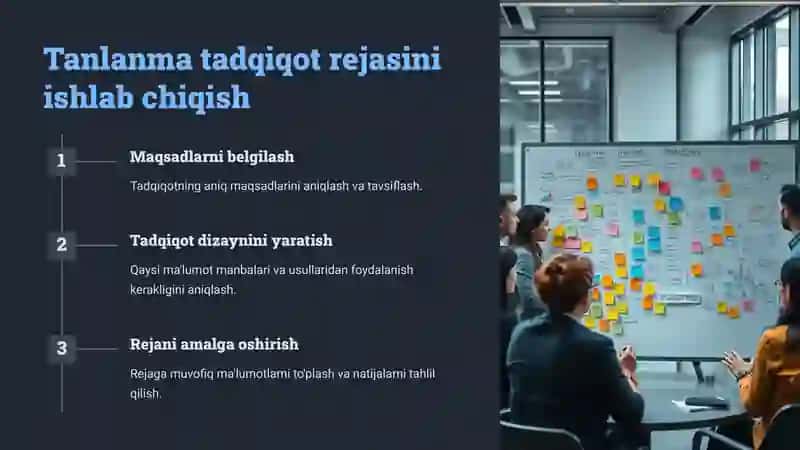 Tanlanma tadqiqot: rejalashtirish va o'tkazish 4