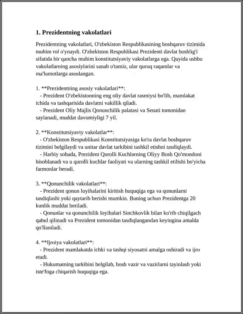 Prezidentlik Vakolatlari 4