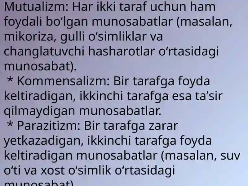 Oʻsimlikning jamoadagi oʻzaro munosabatlari 4