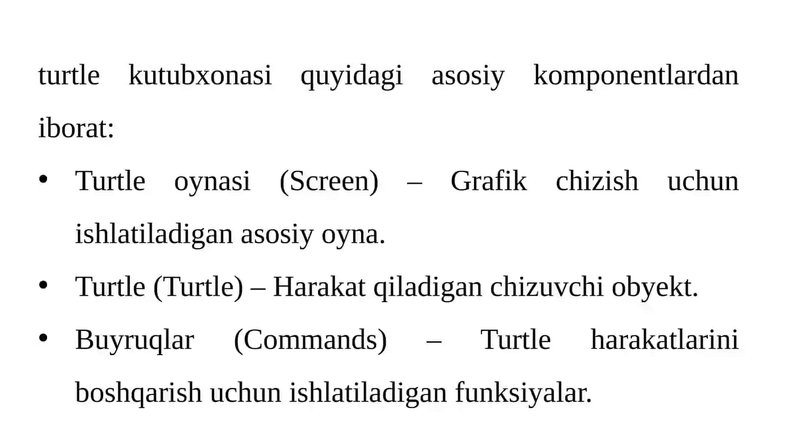 Pythonda turtle kutubxonasi bilan ishlash 4