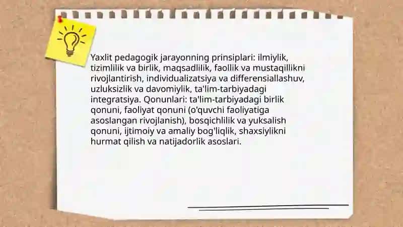 Yaxlit pedagogik jarayon va uning etablari 4
