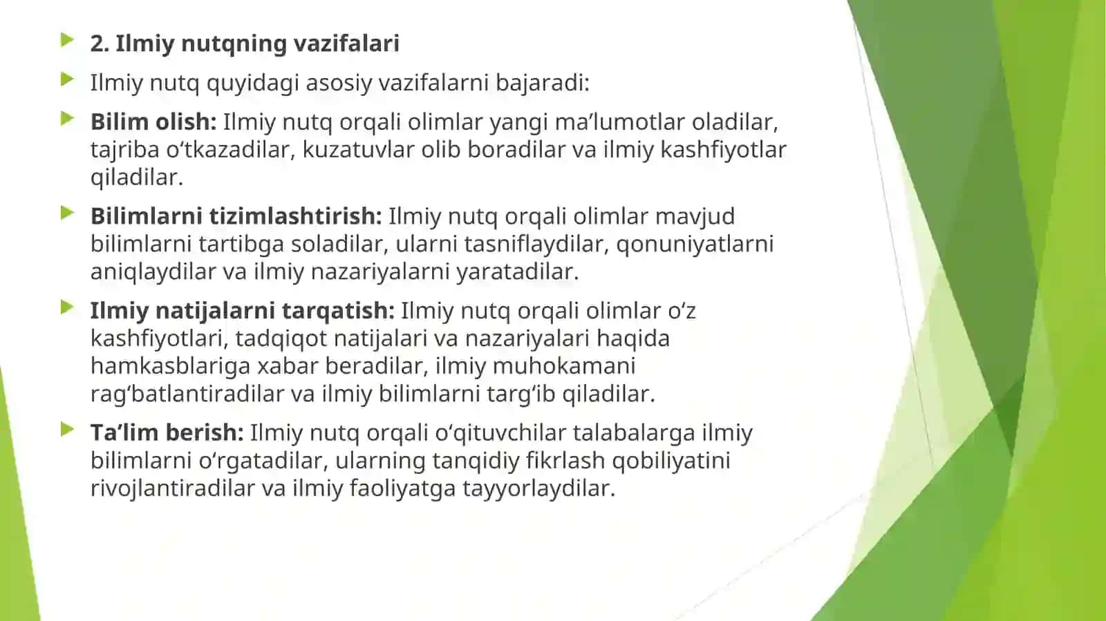 Ilmiy Nutqning Xususiyatlari 4