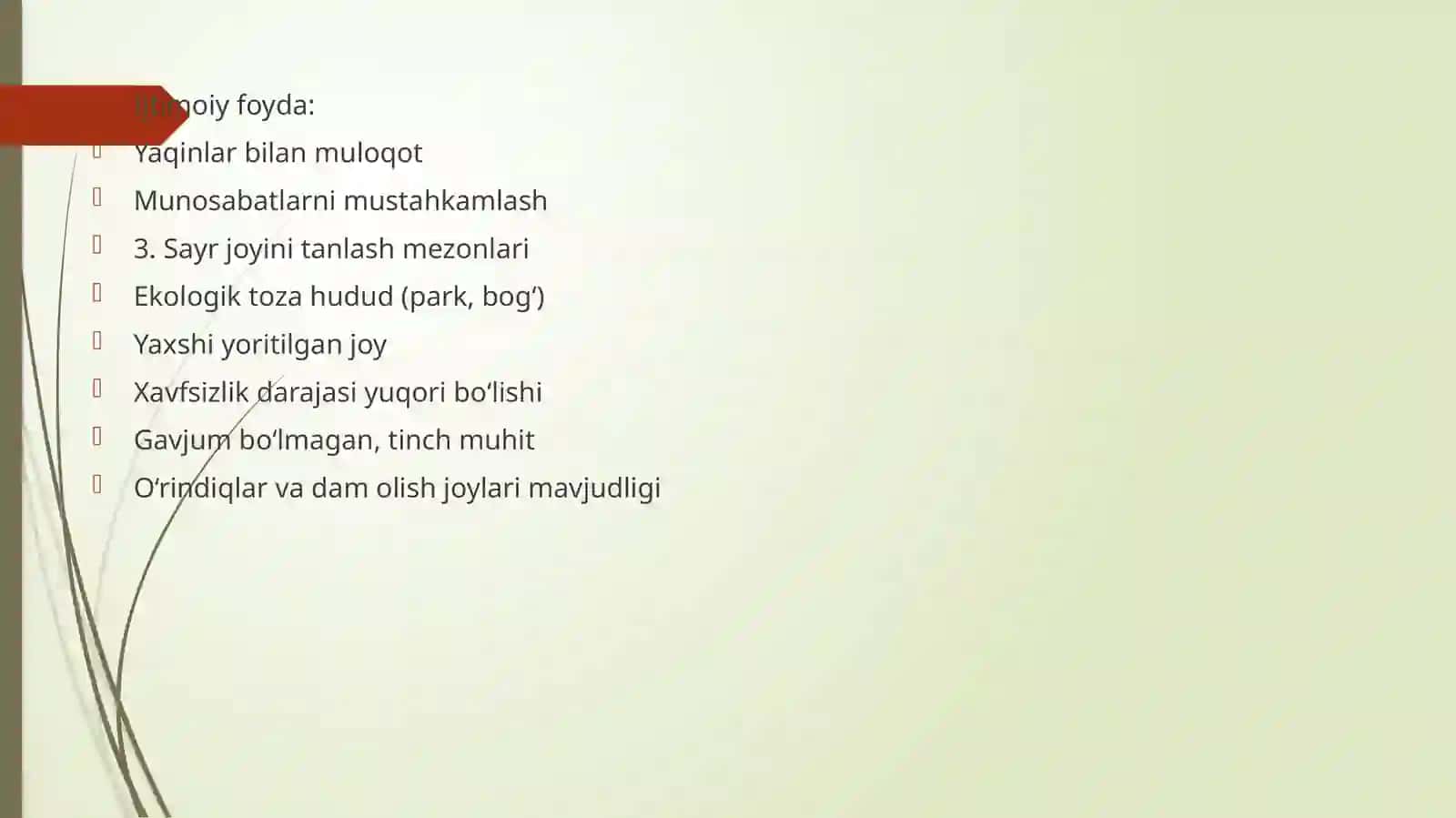 Kechki sayrni rejalashtirish plan-konspektini tuzish 4