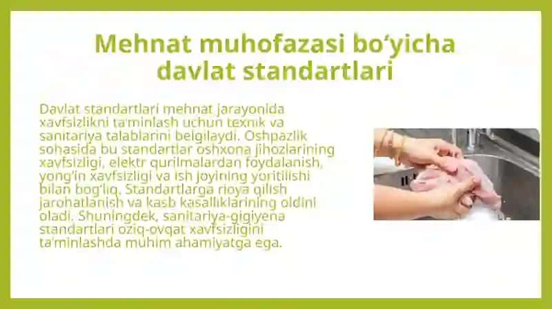 Mehnat muhofazasi bo‘yicha asosiy qonun, standart va me’yoriy hujjatlar 4