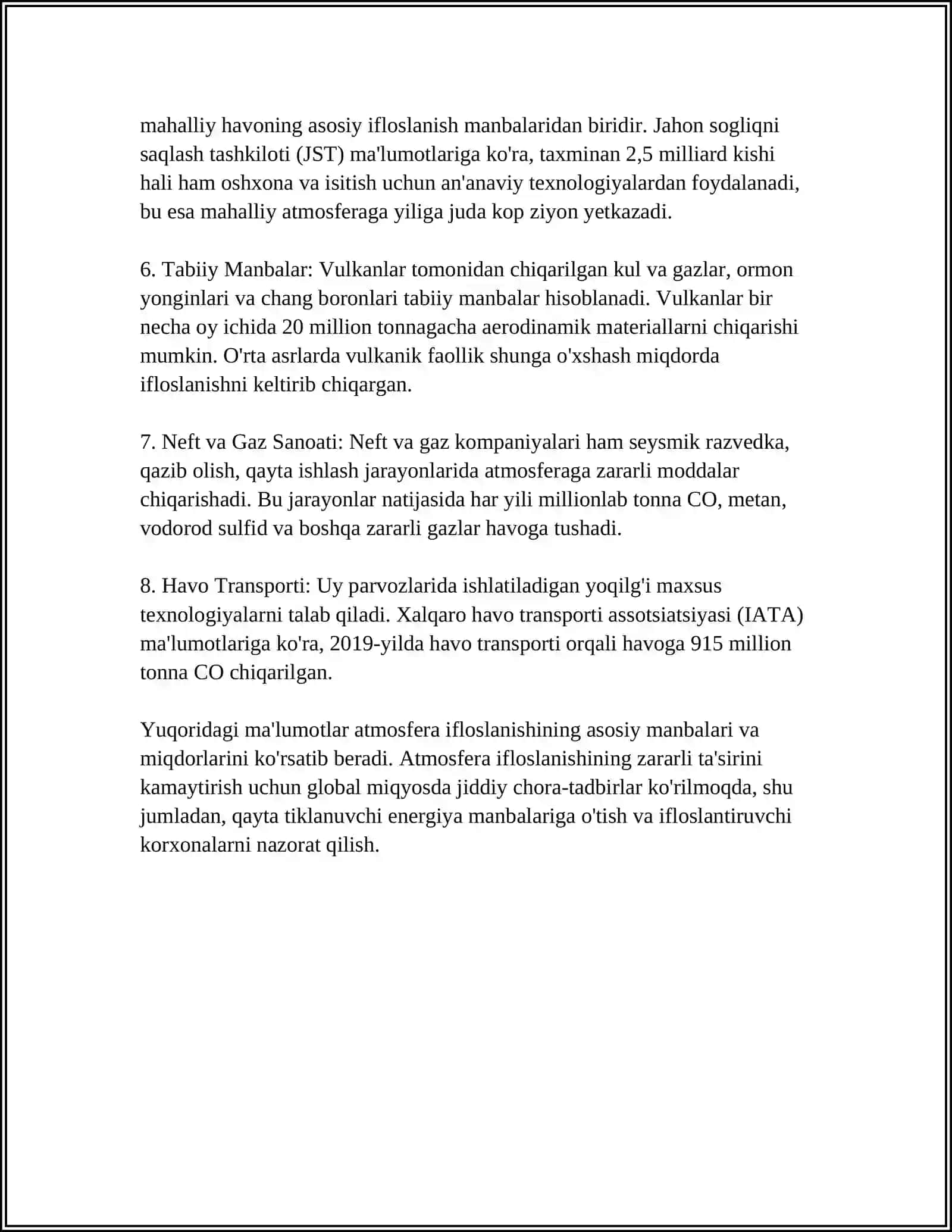 ATMOSFERANING IFLOSLANISH MUAMOLARI 4