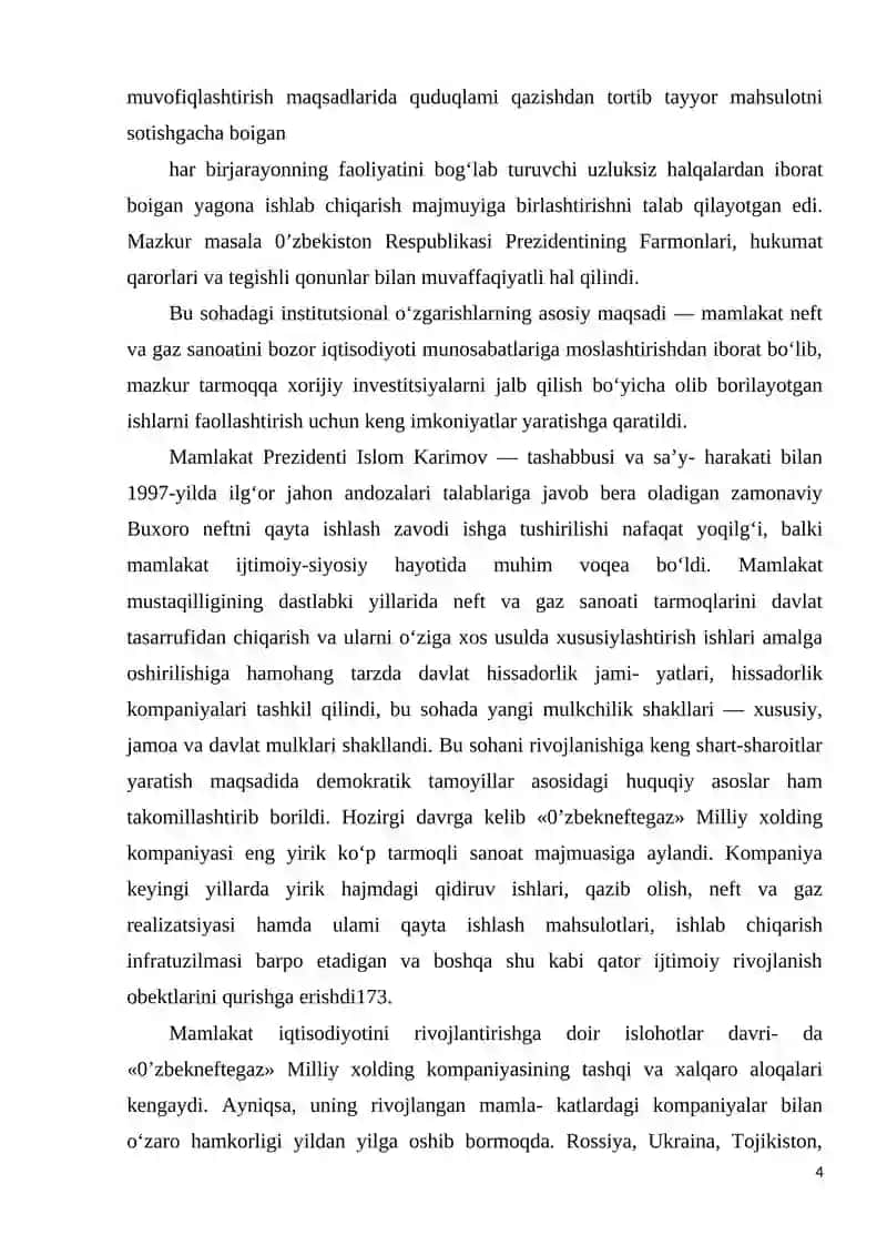 Mamlakatimizda demokratik islohotlarni yanada chuqurlashtirish va fuqarolik jamiyatini rivojlantirish sharoitida bozor islohotlari va iqtisodiyotni liberallashtirish 4
