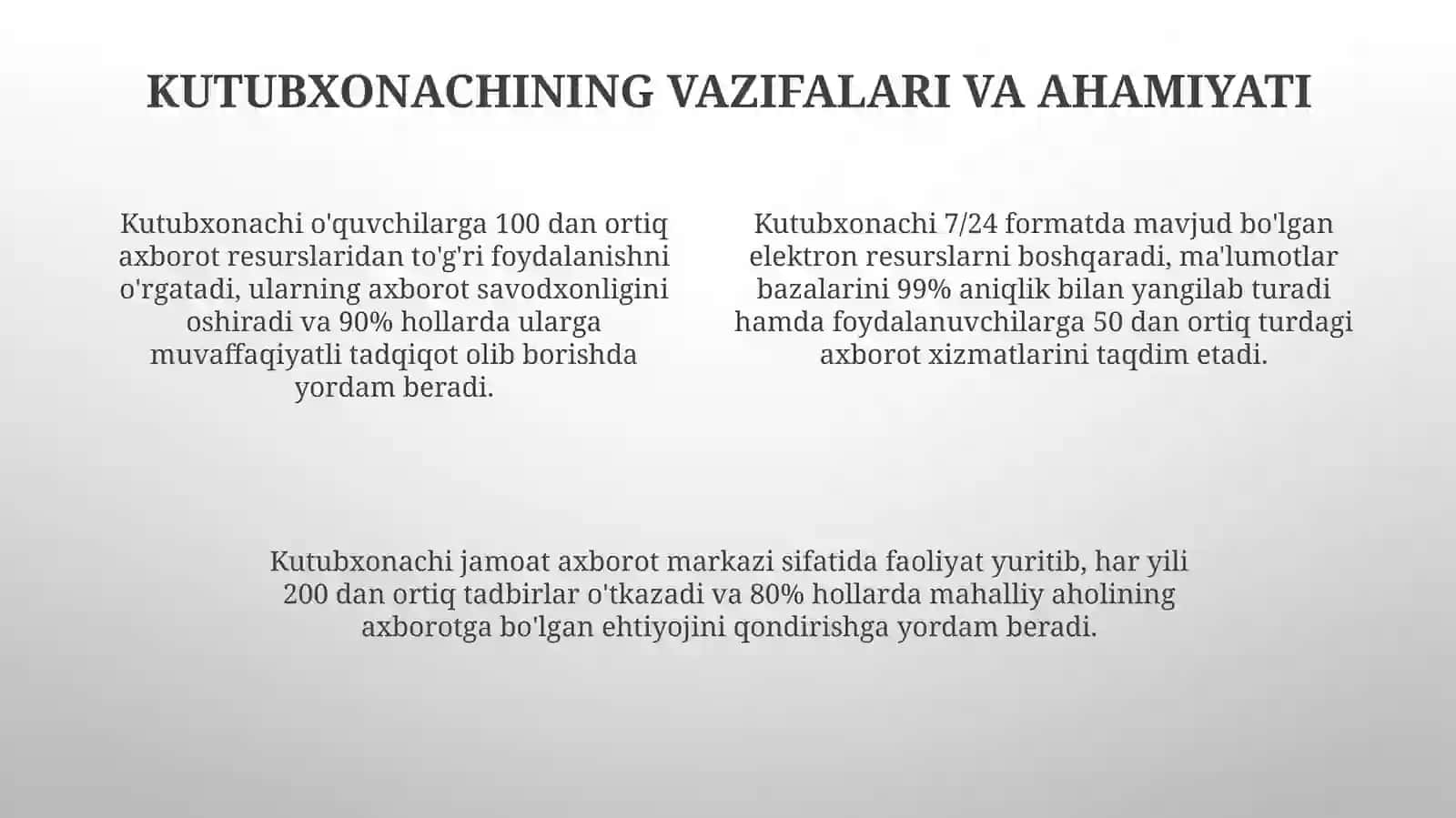 Kutubxonachi: Kutubxona-axborot xizmatida yetakchi rol 4