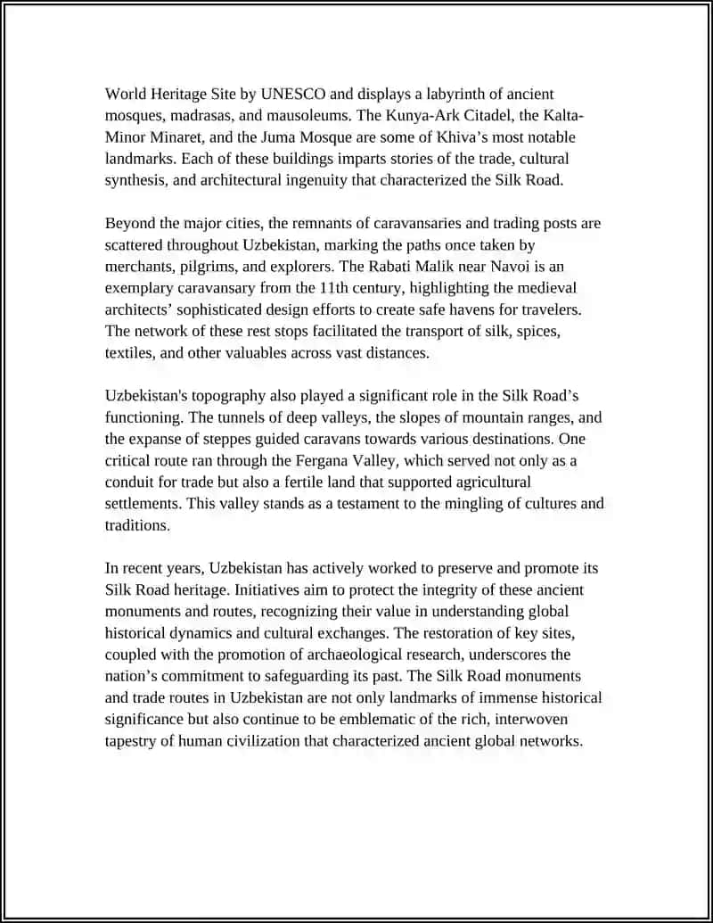 Silk Road Monuments and Trade Routes in Uzbekistan 4