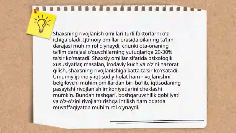 Shaxsning predmetlarning tushunchasi 4