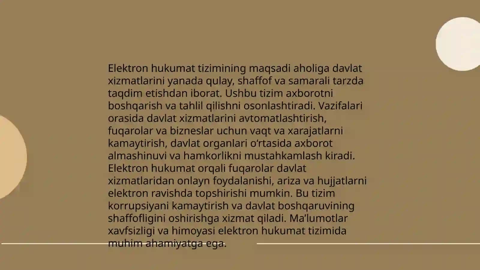 Elektron hukumat tizmining ishlash xususiyatlari 4