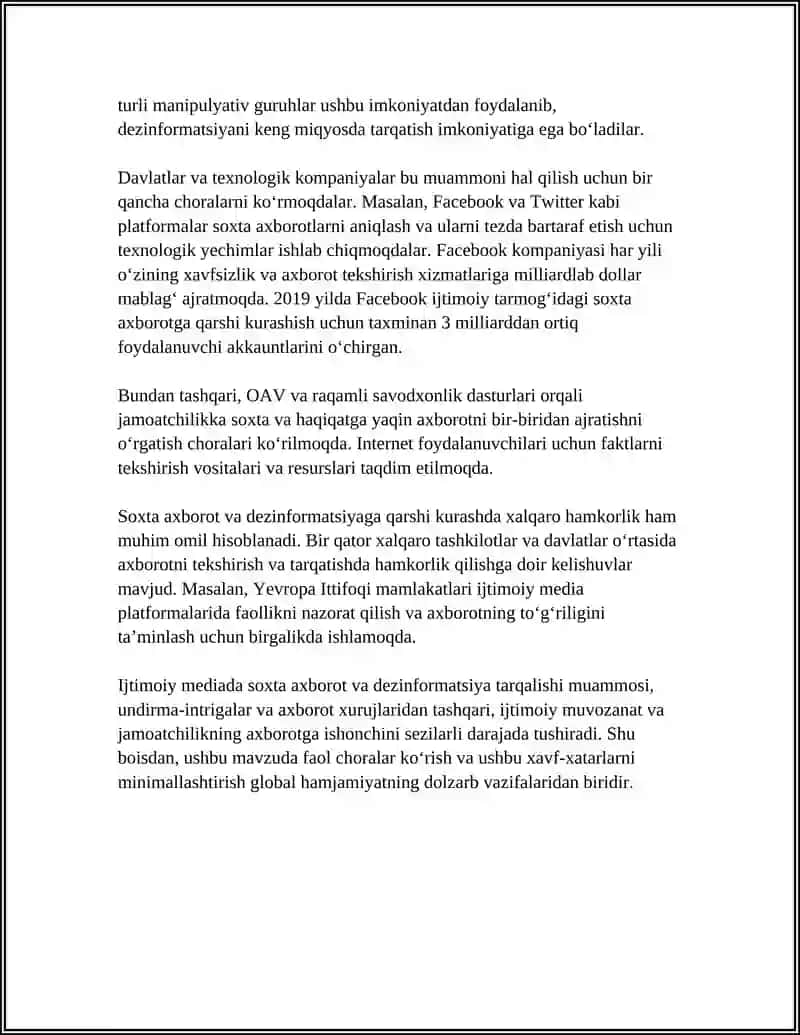 Soxta axborot va dezinformatsiya tarqalishi 4