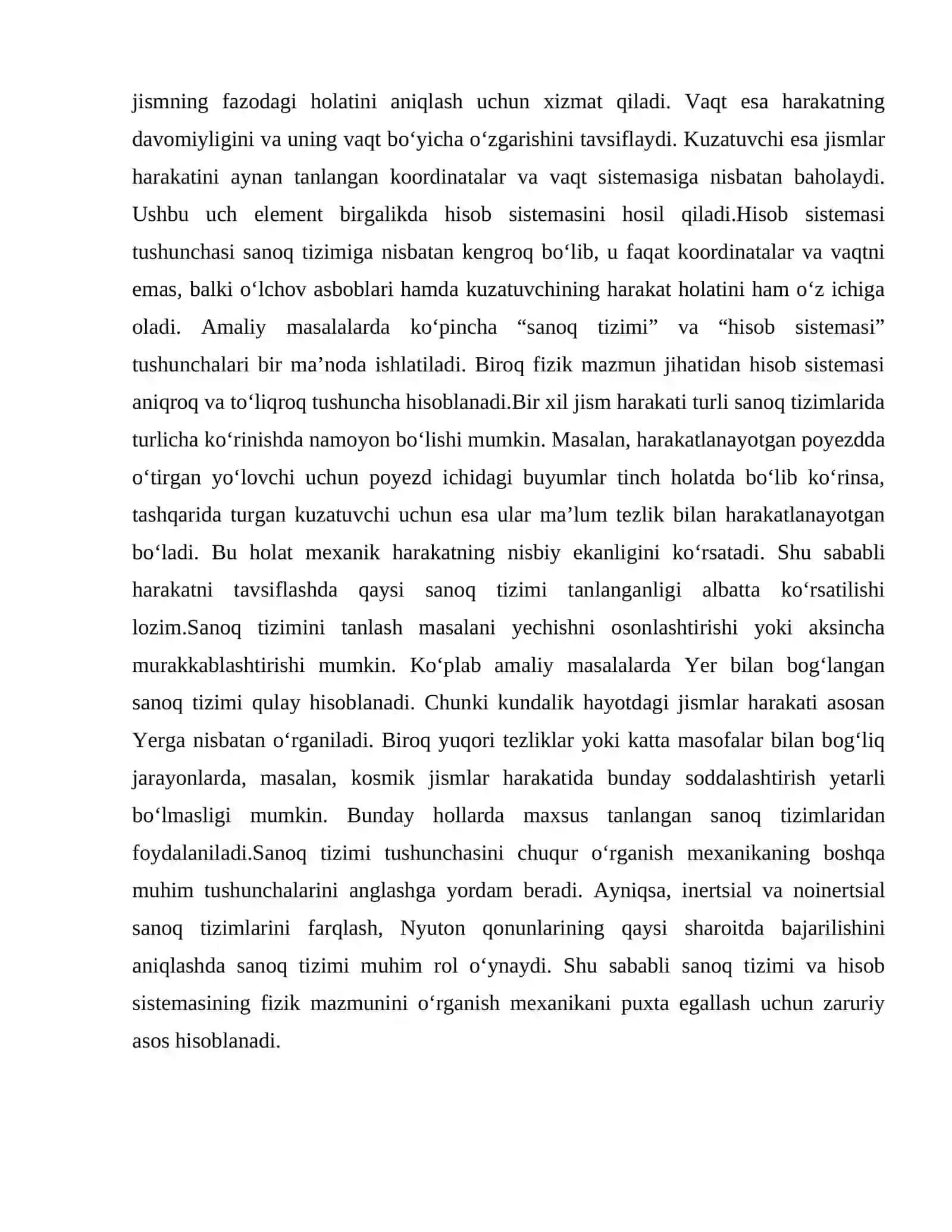 Inertsial hisob sistemasi tushunchasi 4