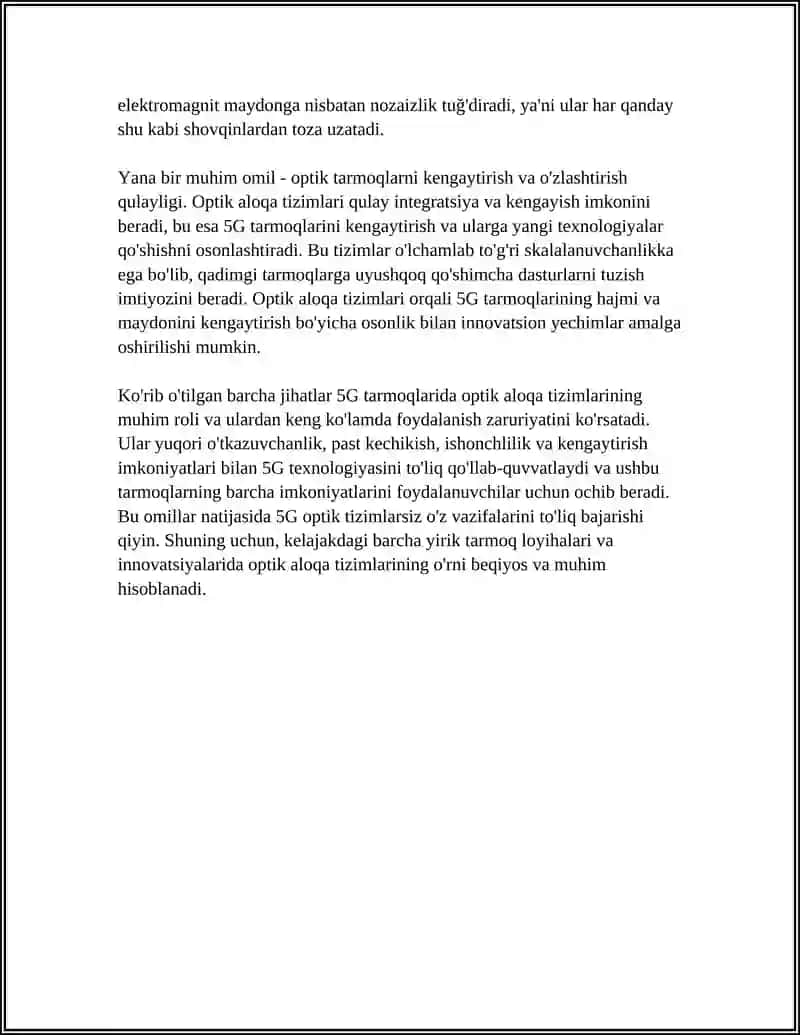 5G TARMOQLARIDA OPTIK ALOQA TIZIMLARINING ROLI 4