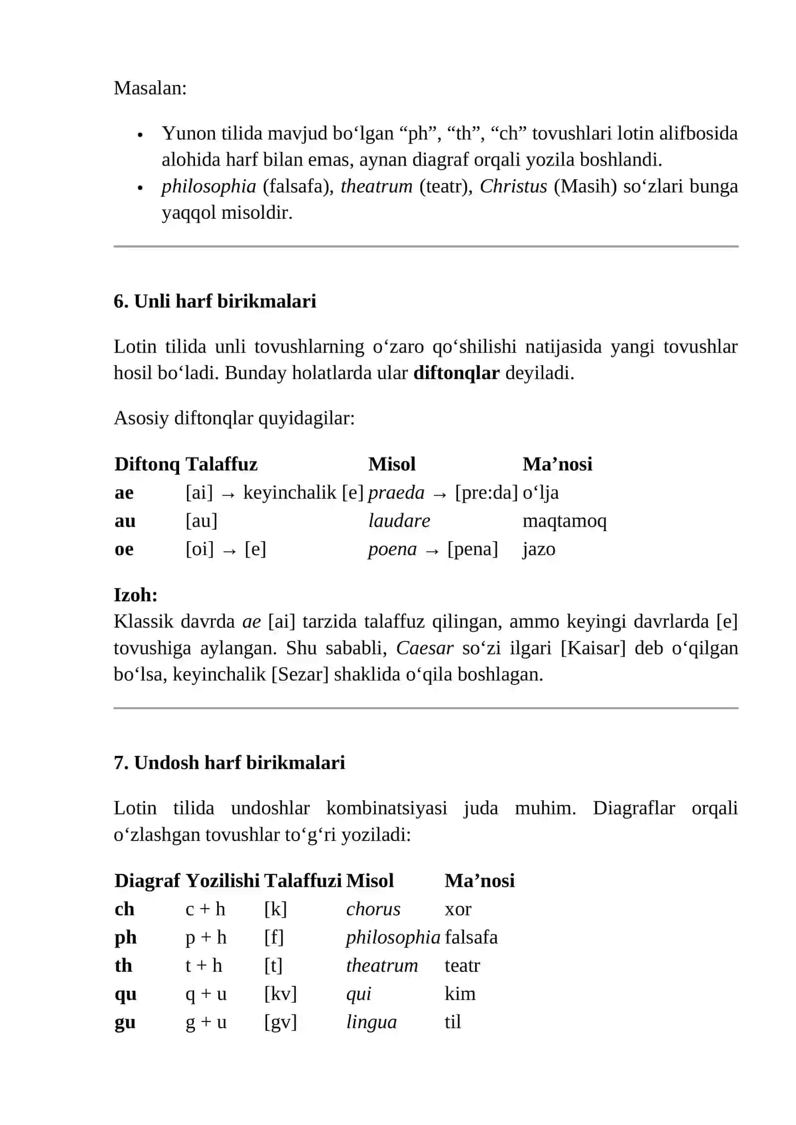 Harf Birikmalari va Diagraflar 4