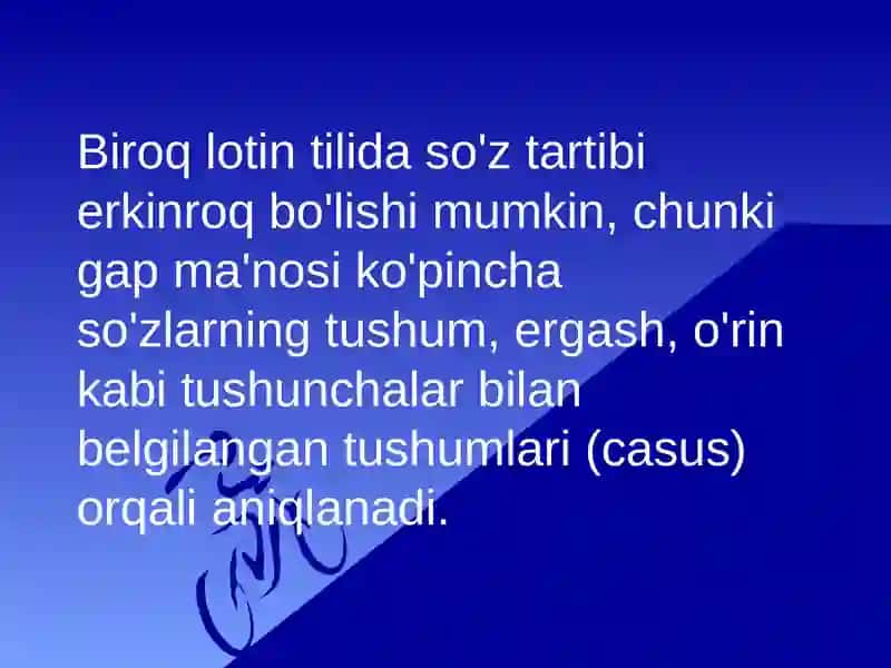 Lotin tili gaplarinining strukturasi 4
