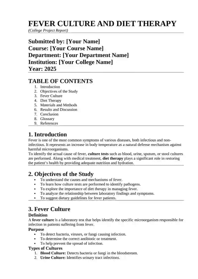 FEVER CULTURE AND DIET THERAPY 4