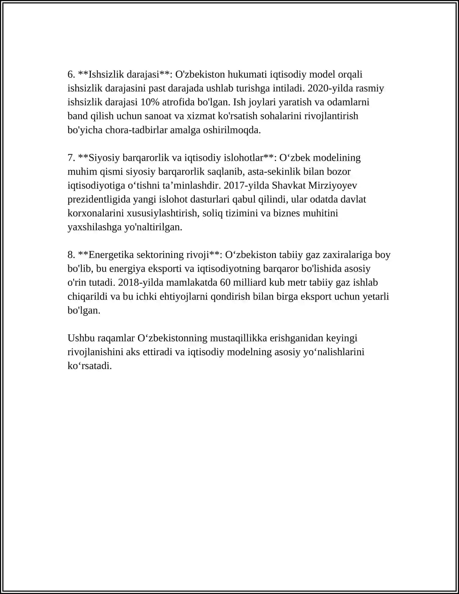BOZOR IQTISODIYOTIGA O'TISHNING O'ZBEK MODELI VA UNING OʻZIGA XOS XUSUSIYATLARI 4