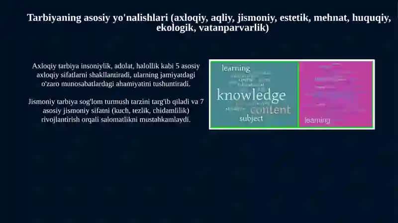 Pedagogik jarayonda tarbiyaning mazmuni 4