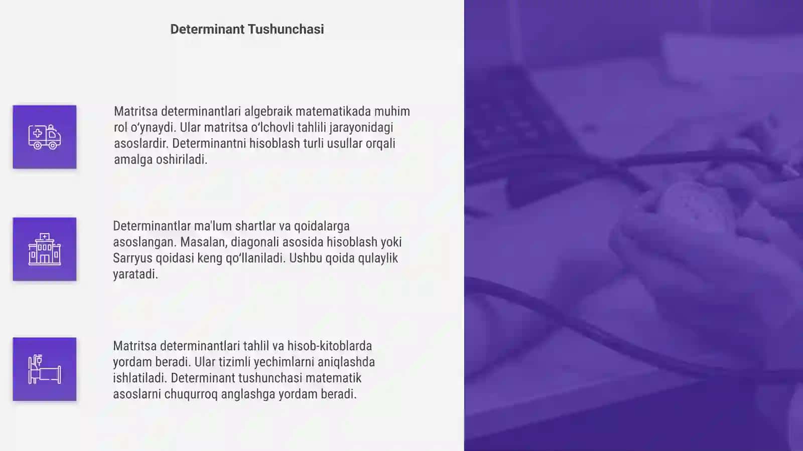 Kvadrat Matritsa va Determinantlar 4