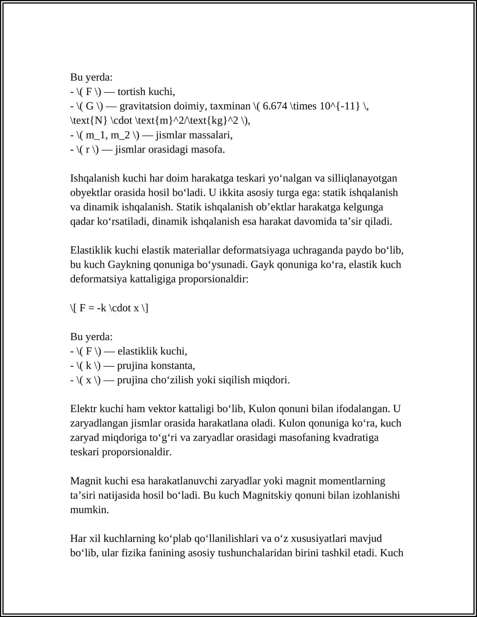 NYUTONNING IKKINCHI QONUNI 4