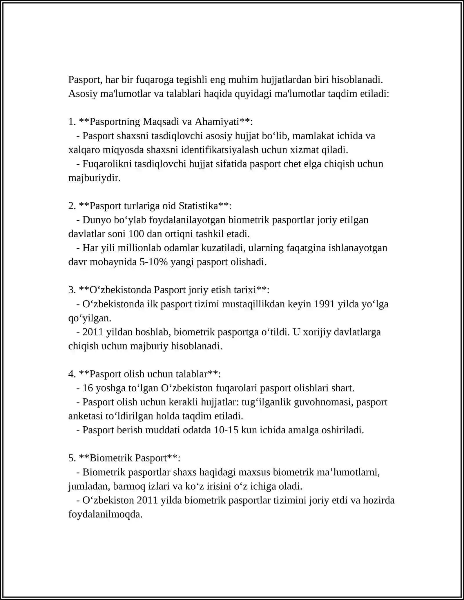 SHAXSIY XUJJATLAR HAQIDA MAʼLUMOT BERISH 4