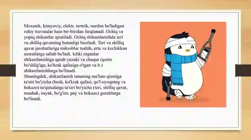 Travmatizm haqida ma'lumot.Profilaktikasi. 4