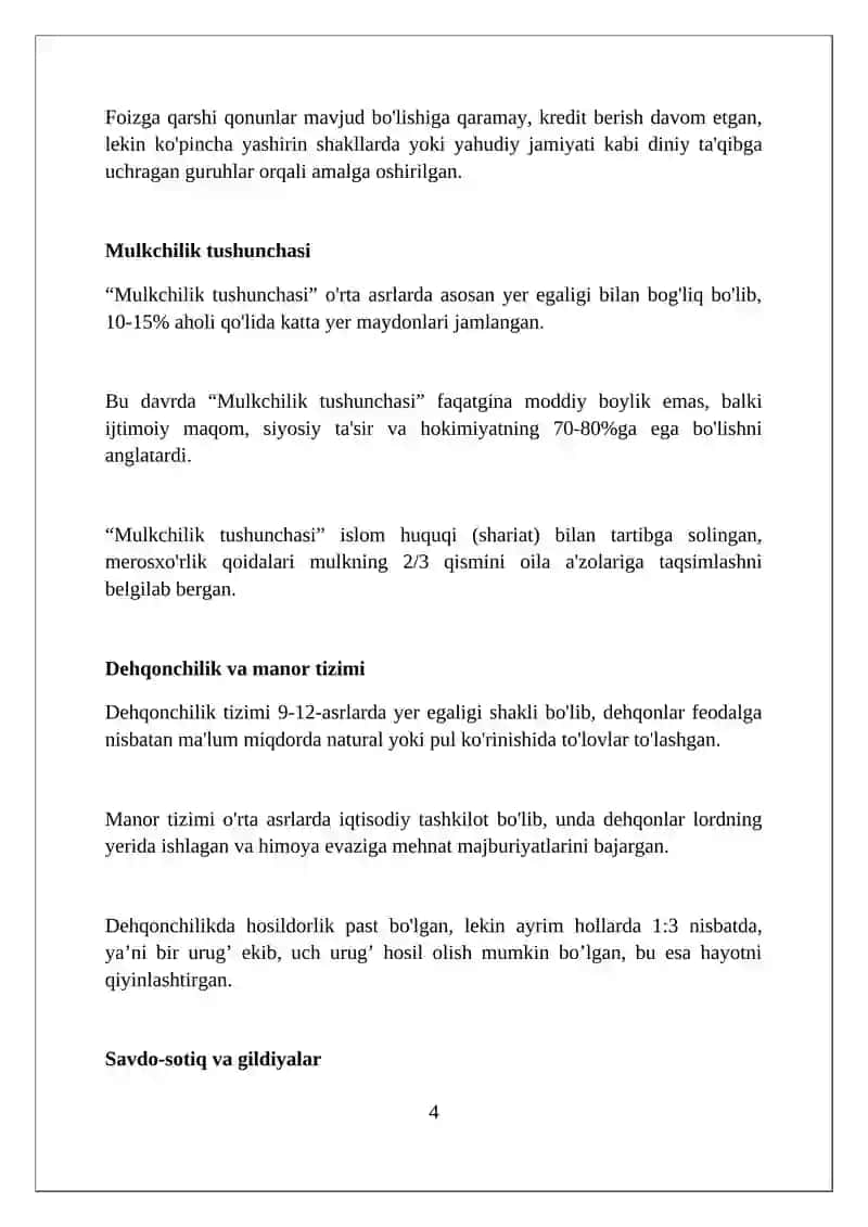 O‘rta asr iqtisodiy qarashlari 4