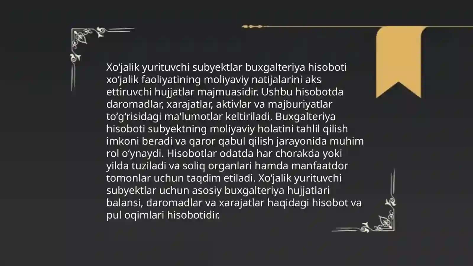 Xoʻjalik jarayonlari xisobi 4