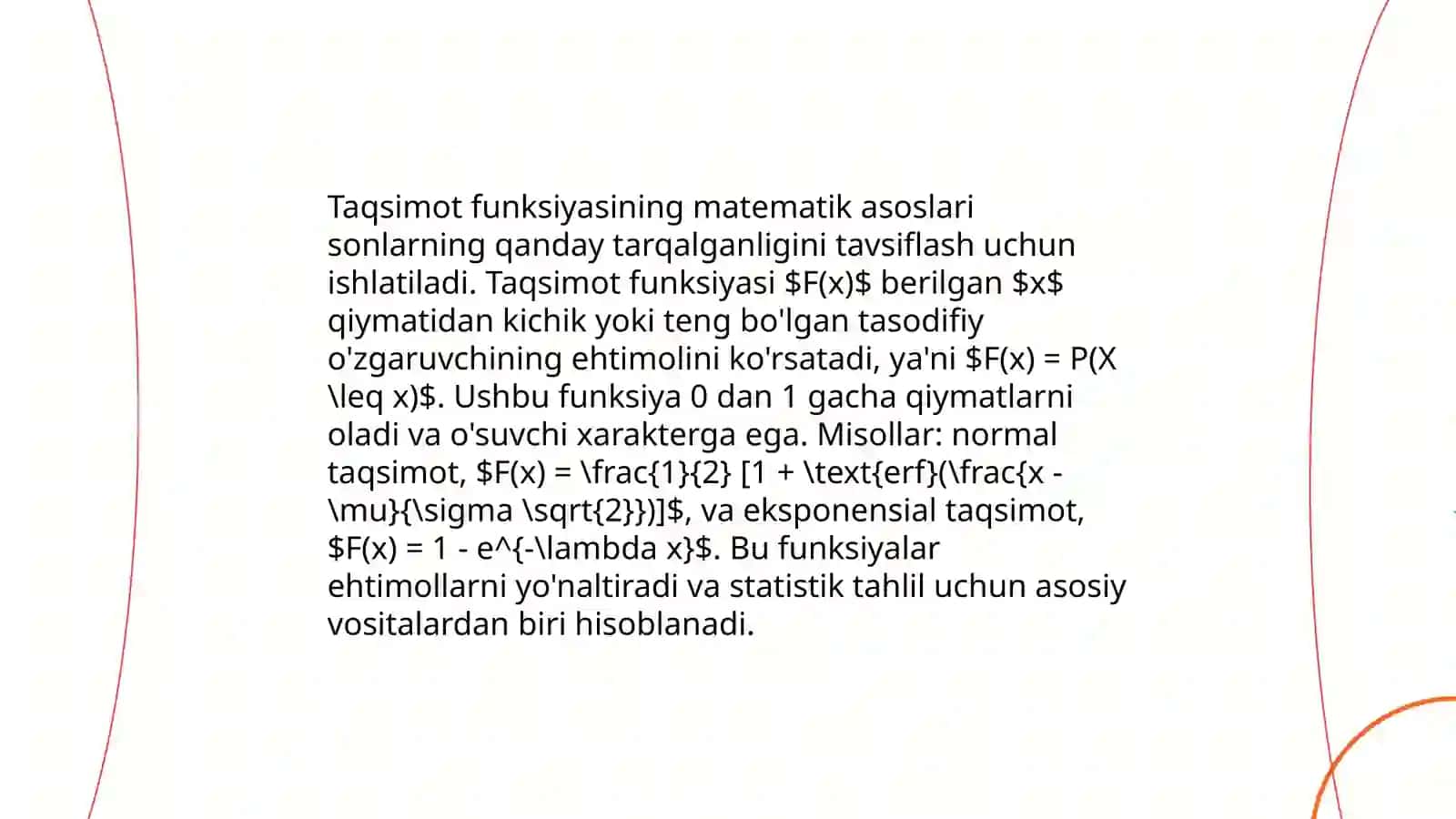 Taqsimot funksiyasi va qonuni tushunchasi 4