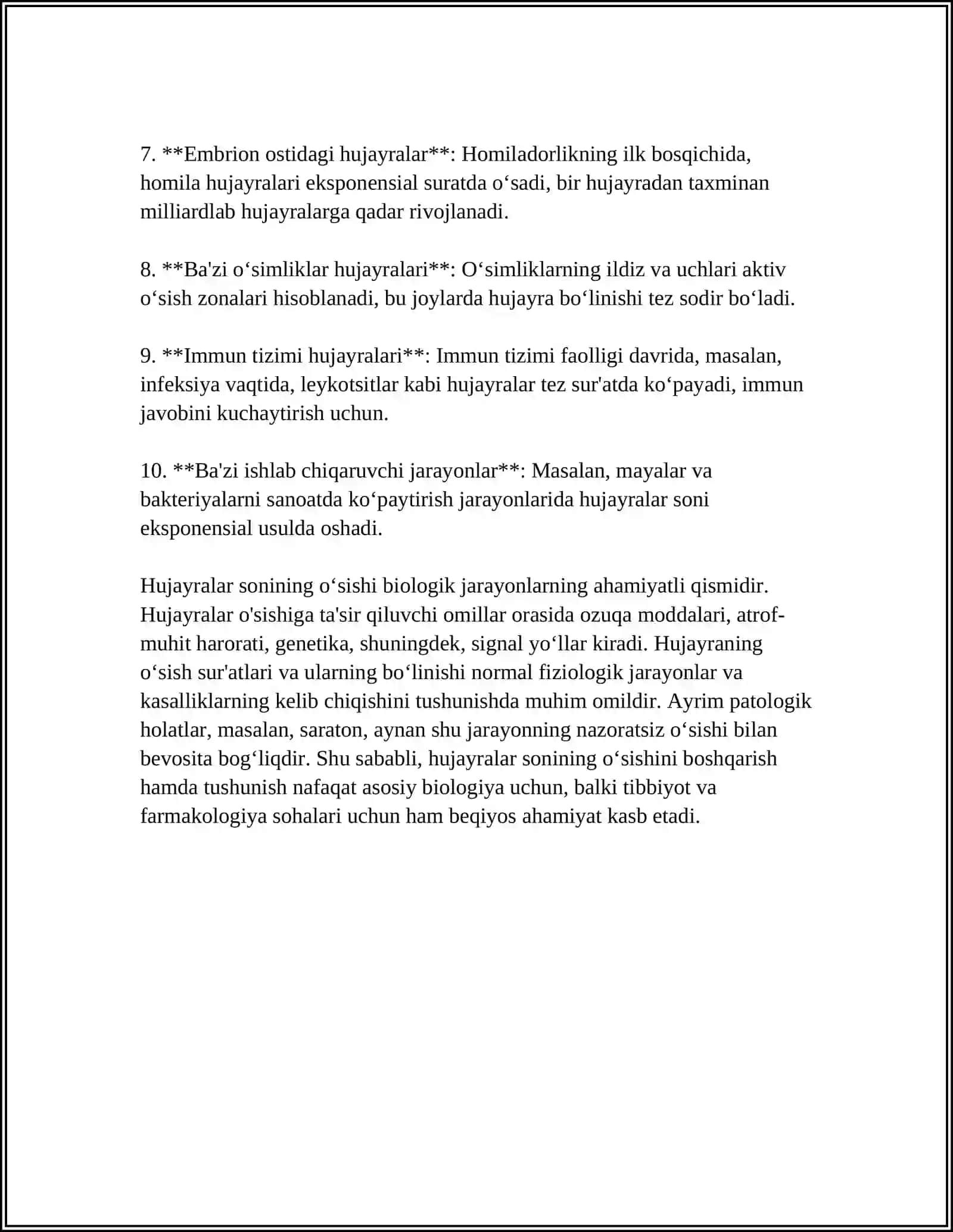 HUJAYRA PROLIFERATSIYASI. MITOZ VA MEYOZ 4