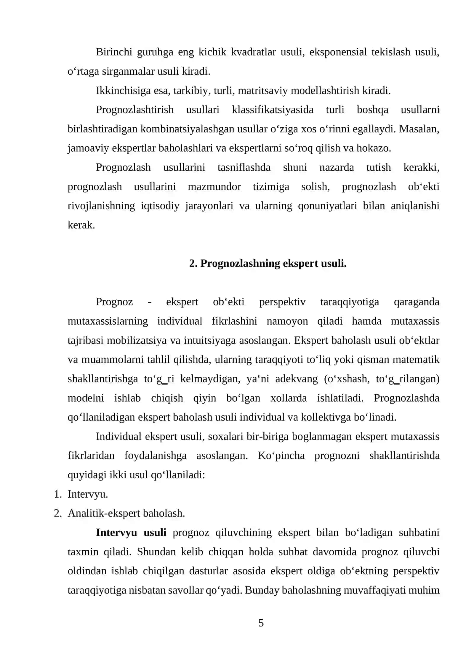 Prognozlash usullarining klassifikatsiyasi 4