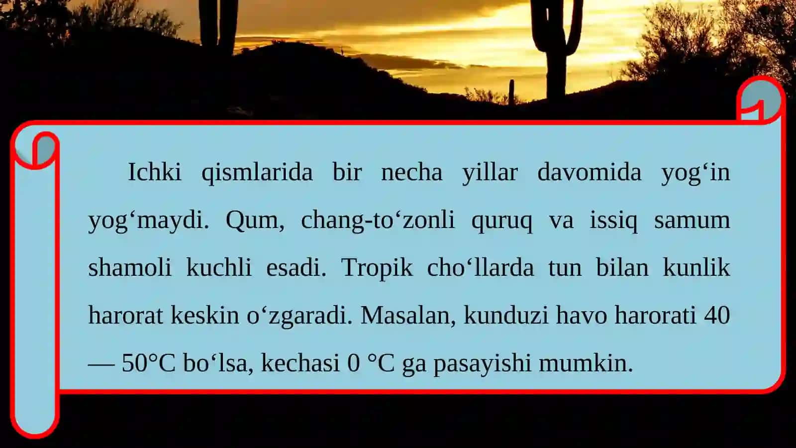 Tropik cho‘llar va subtropiklar 4