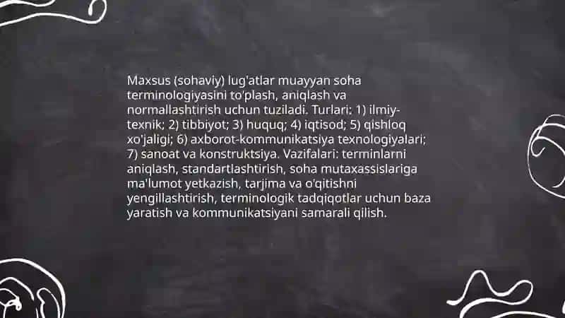 Umumiy va maxsus lugatlar 4