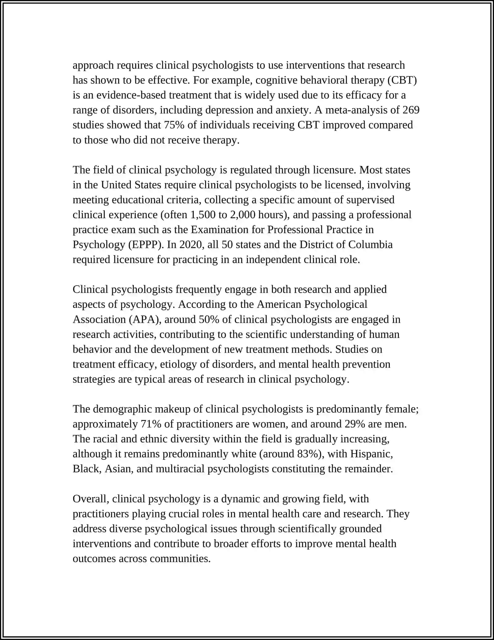 MUSTAQIL ISH: BRANCHES OF PSYCHOLOGY 4