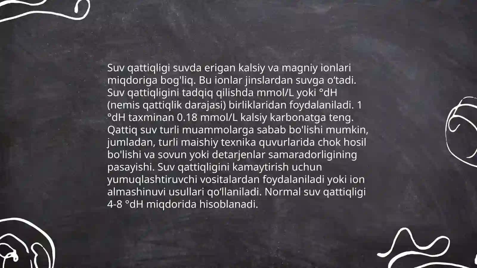Suvning qattiqligi va uni yoʻqotish usullari 4