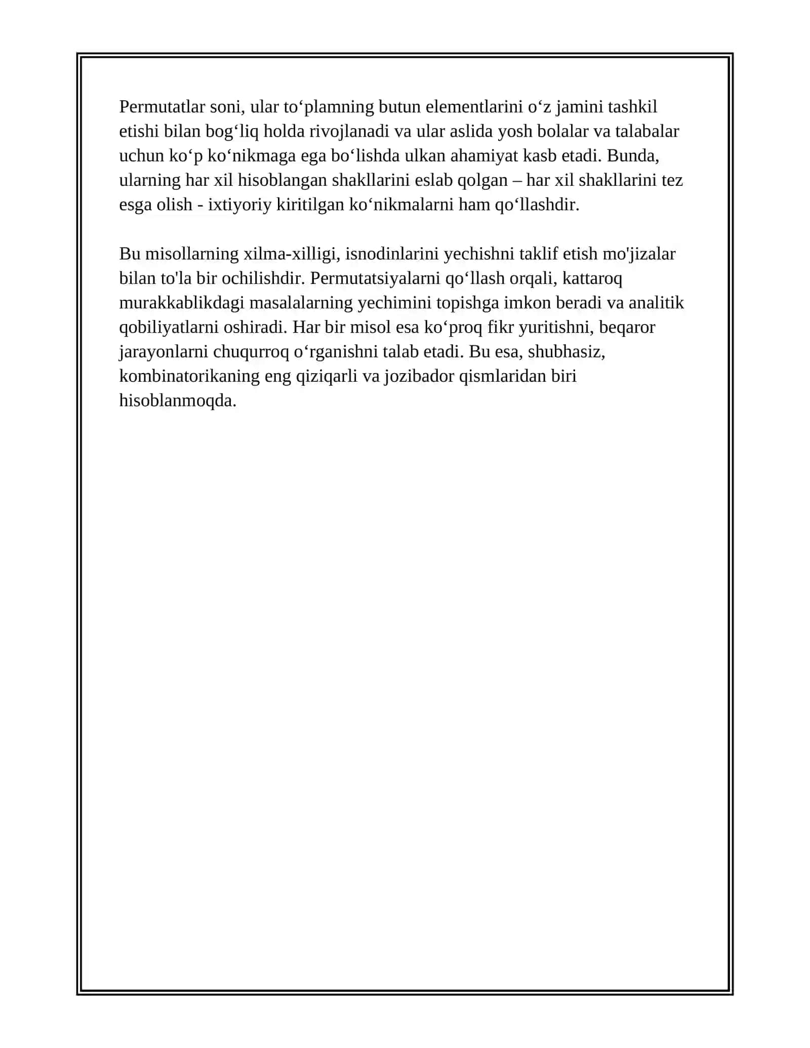 QIZIQARLI KOMBINATO'RIKA 4