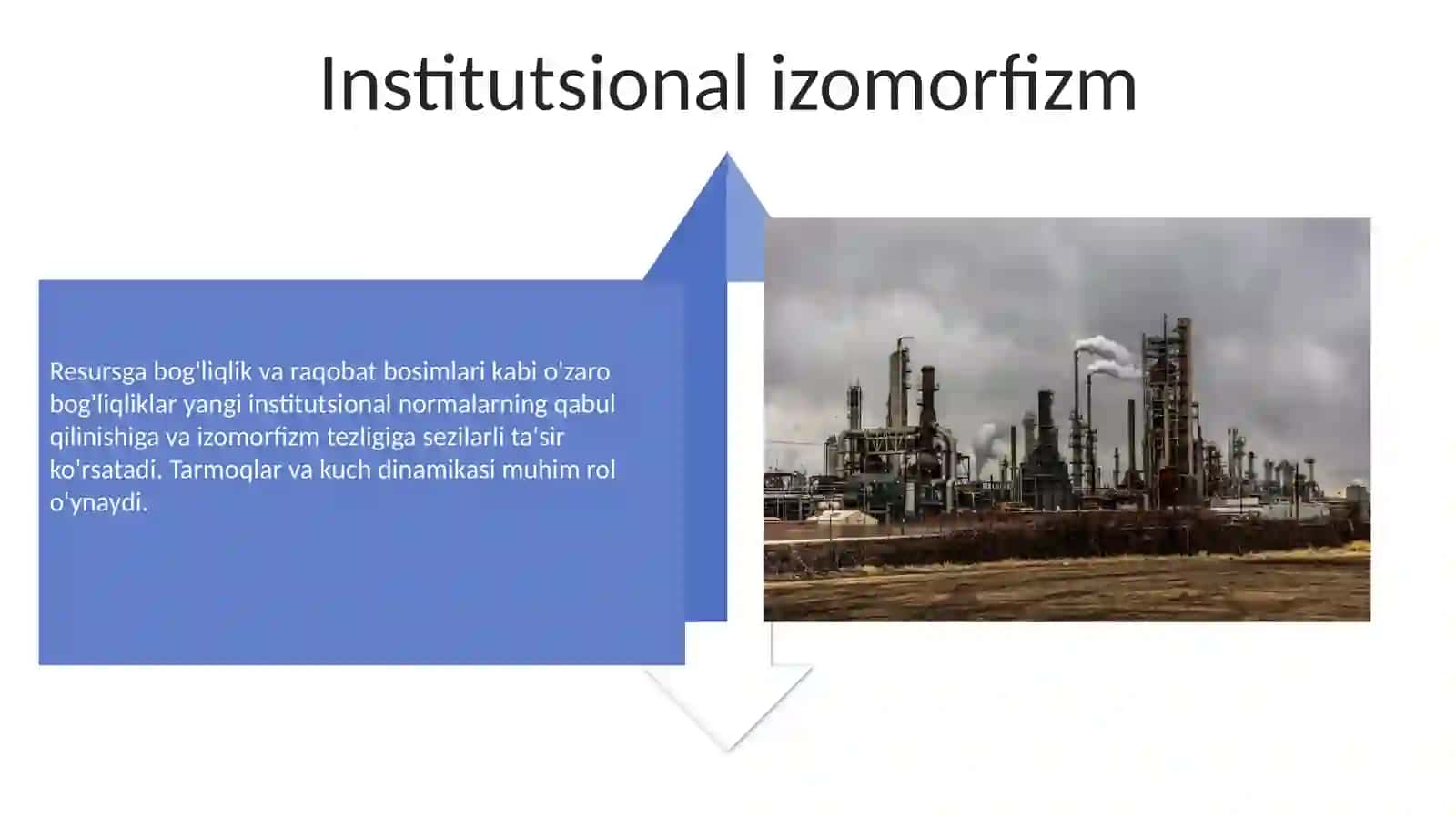 Institutsional oʻzgarishlar va institutlarning oʻzaro bogʻliqligi 4